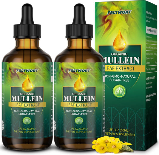 Mullein Leaf Extract Drops for Lung Cleanse & Immune Support - 4 Oz Herbal Supplement