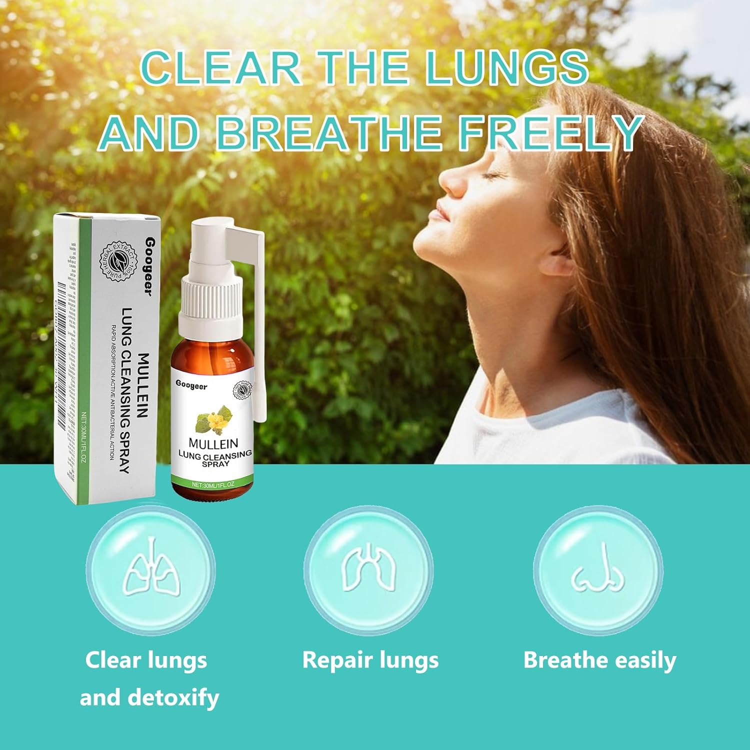 Mullein Leaf Extract Lung Cleansing Spray - 1 Piece Bottle