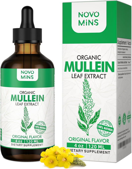 Mullein Leaf Tincture for Lung Cleanse and Immune Support - Vegan Detox Drops - Respiratory Health Supplement