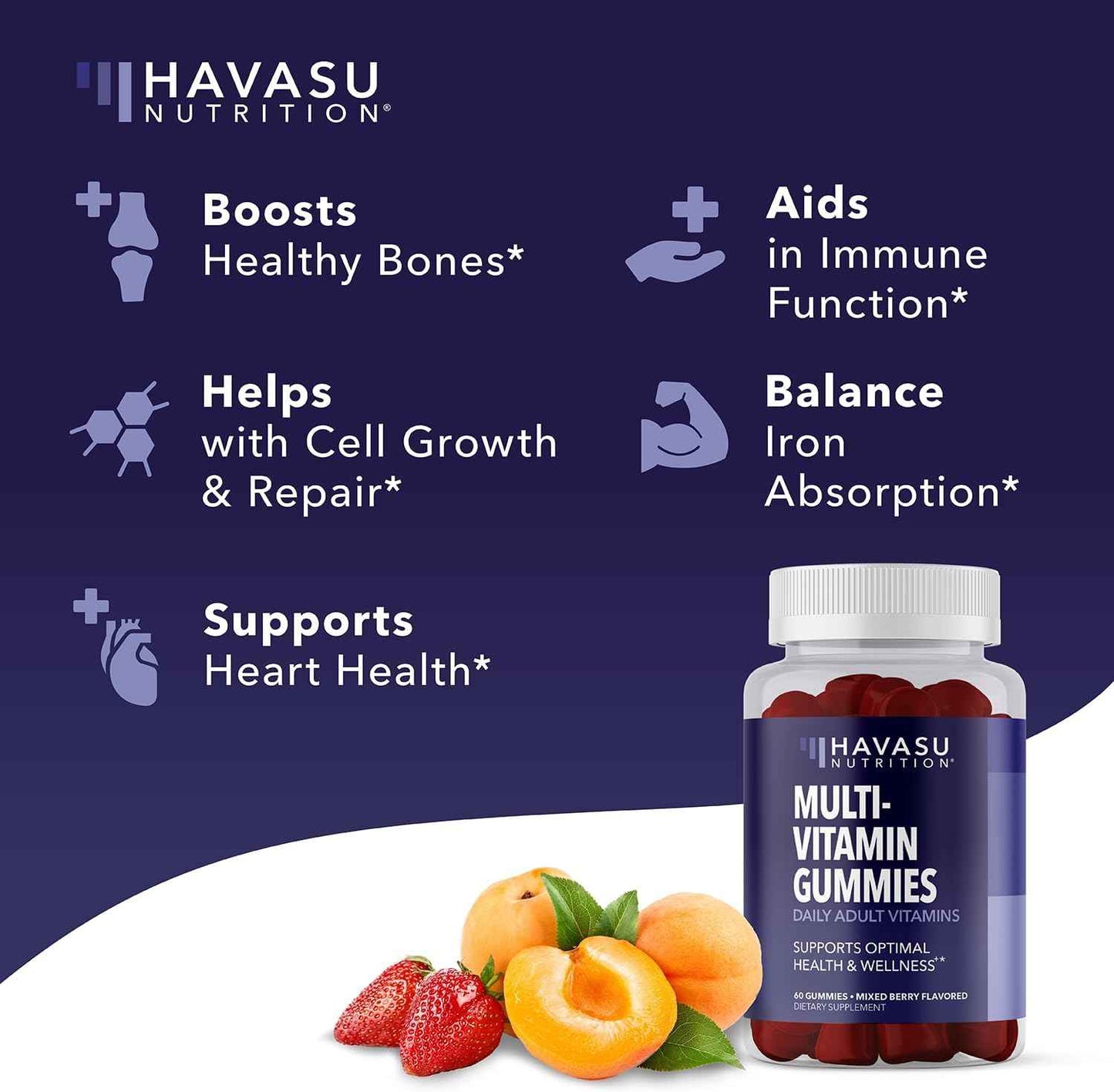 Multivitamin Gummies for Adults - Daily Gummy with Vitamin C, D, and Zinc for Men and Women - 60 Count - GLP-1 Nutritional Support for Optimal Health and Wellness - 1 Month Supply, Mixed Berry Flavor