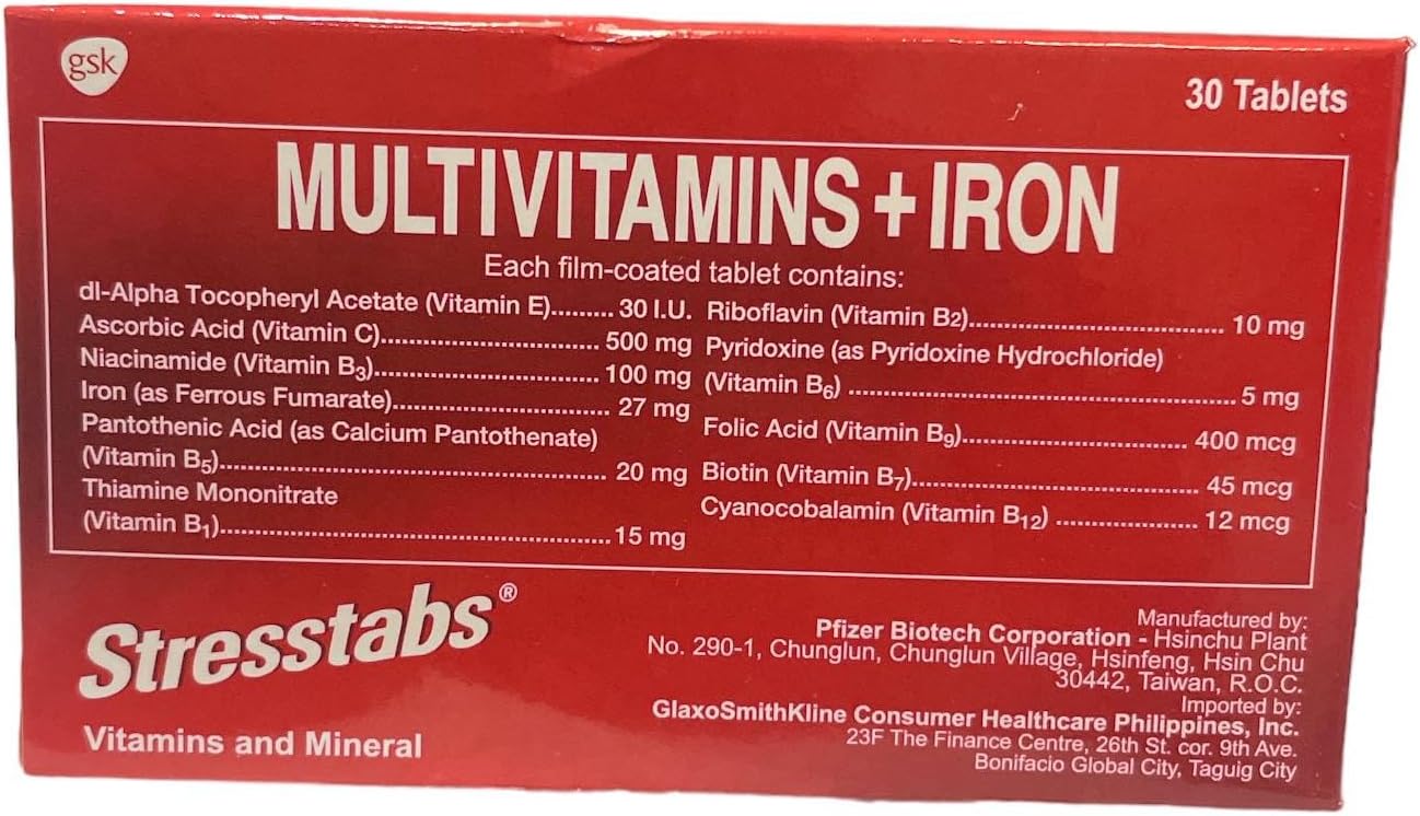 Multivitamin with Iron for Stress Relief - 30 Tablets