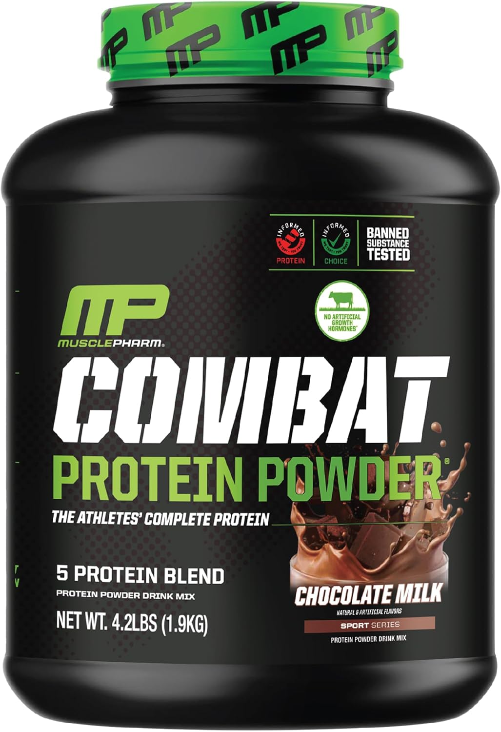 MusclePharm Combat Chocolate Protein 4lb + Assault Blue Raspberry Pre-Workout Combo