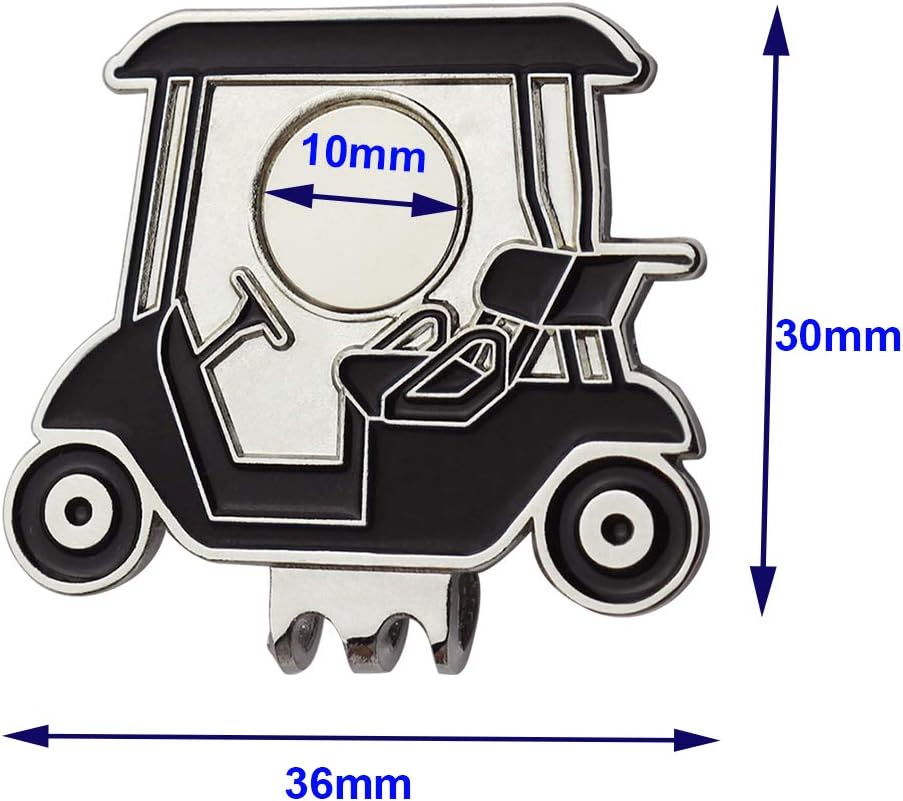 Myartte Golf Cart Hat Clip with Assorted Pattern Golf Ball Markers - 24.4MM - Ideal Golf Gift for Women and Men - Pack of 2