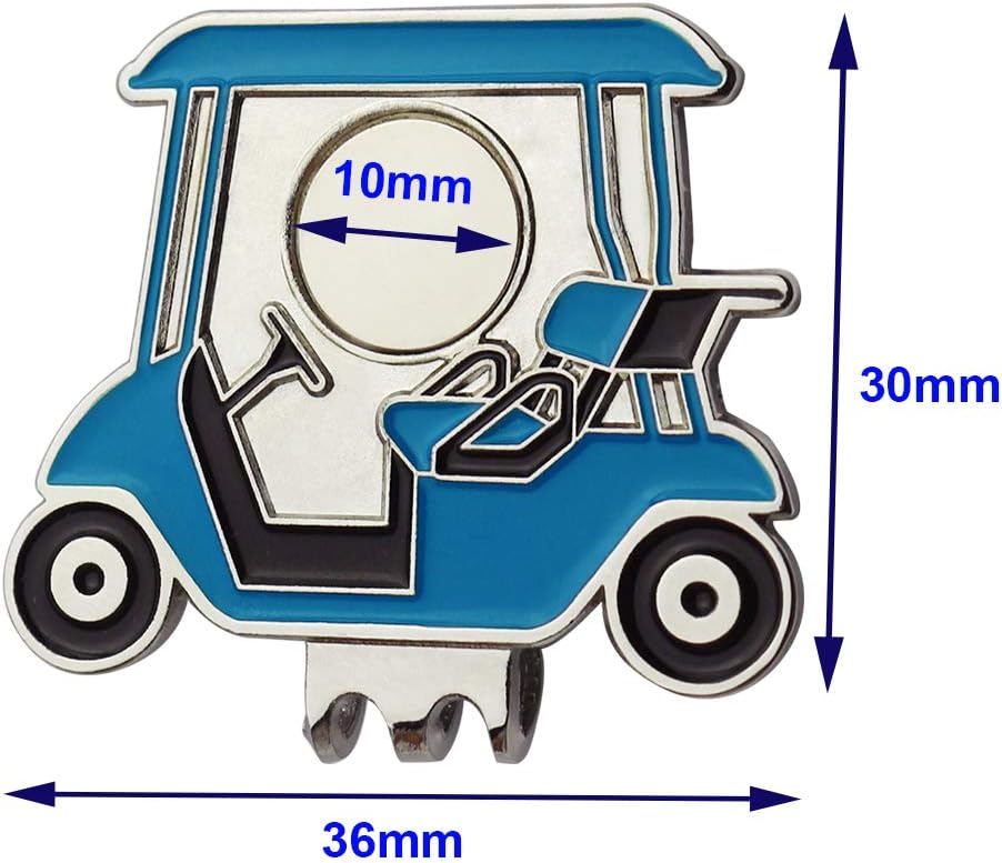 Myartte Golf Cart Hat Clip with Assorted Pattern Golf Ball Markers - 24.4MM - Ideal Golf Gift for Women and Men - Pack of 2