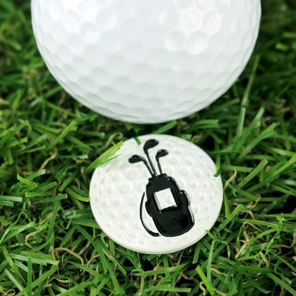 Myartte Golf Cart Hat Clip with Assorted Pattern Golf Ball Markers - 24.4MM - Ideal Golf Gift for Women and Men - Pack of 2