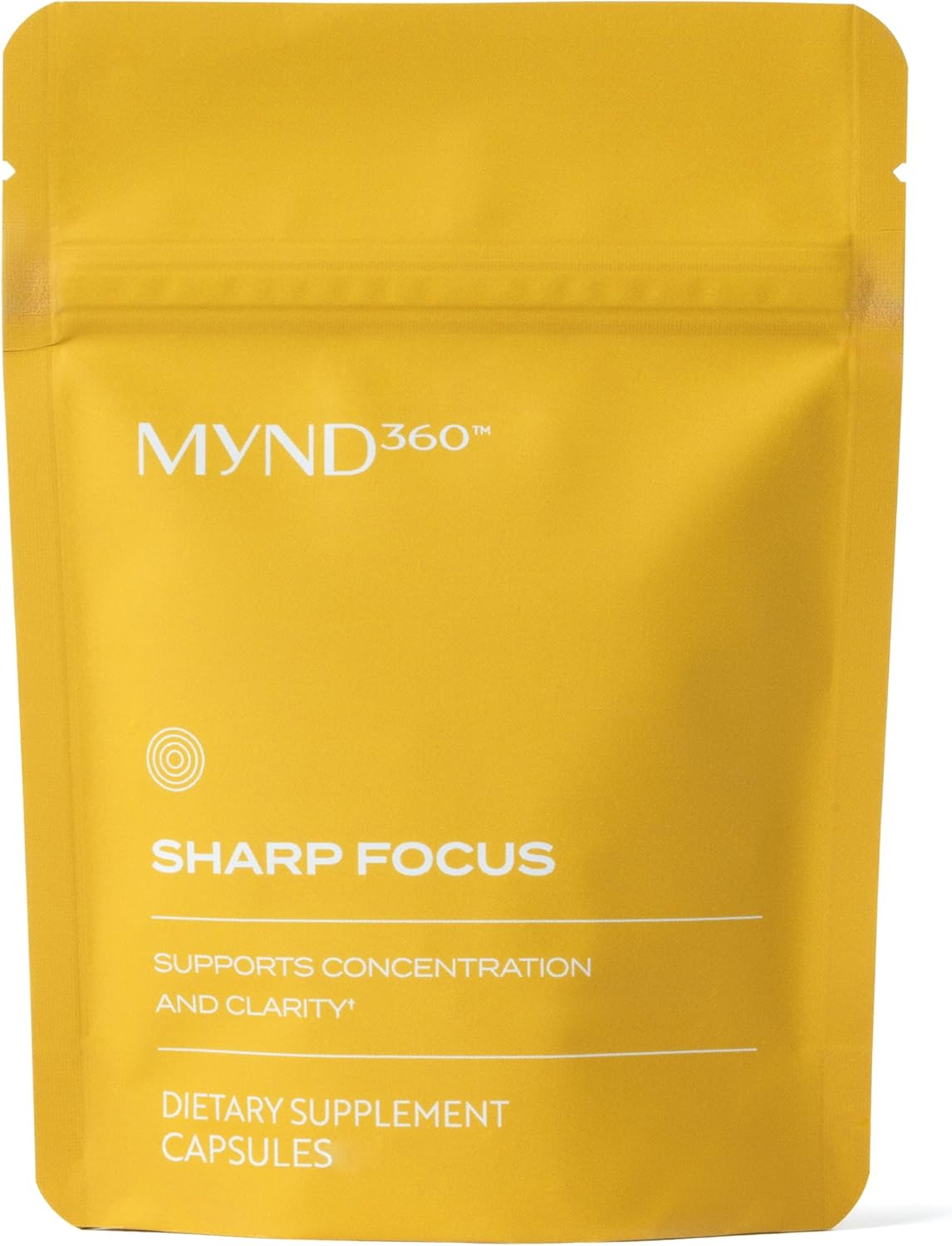 MYND360 Sharp Focus Brain Health Supplement with Vitamin B12 & B6 - 60 Capsules for Memory, Focus, and Clarity - Caffeine Infused Daily Vitamin B Support for Boosted Concentration