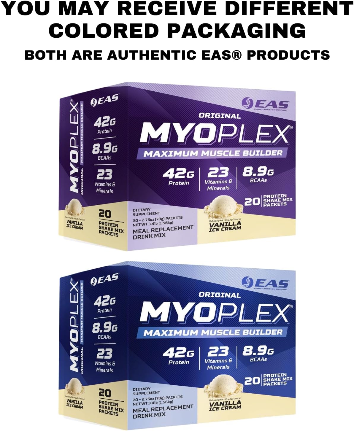 Myoplex Maximum Muscle Builder Protein Drink Mix - Strawberry Milkshake - 42g Protein - 20 Packets