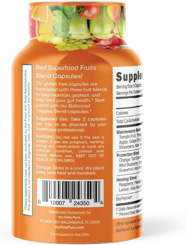 MYVIDAPURE Balanced Fruits Blends: Whole Natural Superfood, Non-GMO, Vegan Friendly