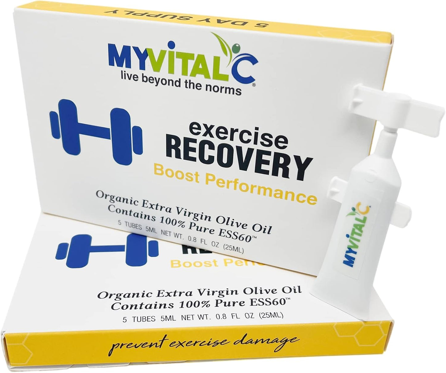 MyVitalC ESS60 Organic Extra Virgin Olive Oil Exercise Recovery Supplement, 10-Day Supply, Pack of 2
