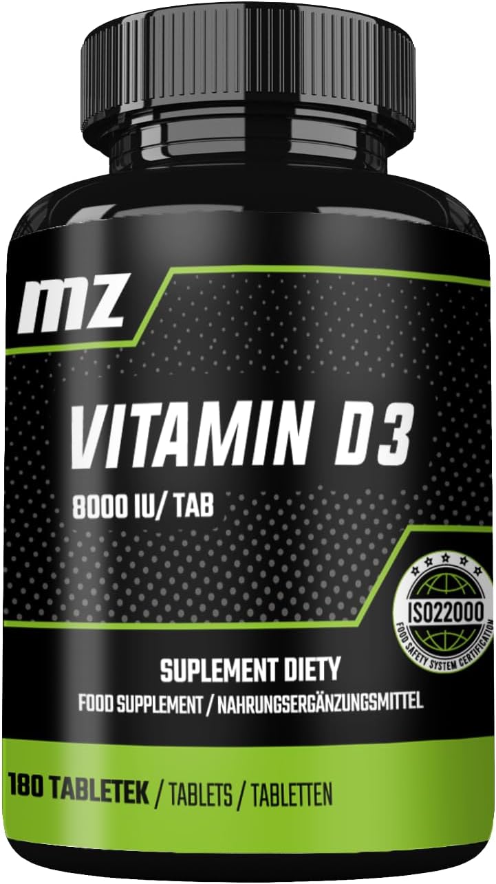 MZ Vitamin D3 2000 IU Tablet - 180 Tablets, 720 Servings - Supports Bone Health & Calcium Balance - Dietary Supplement