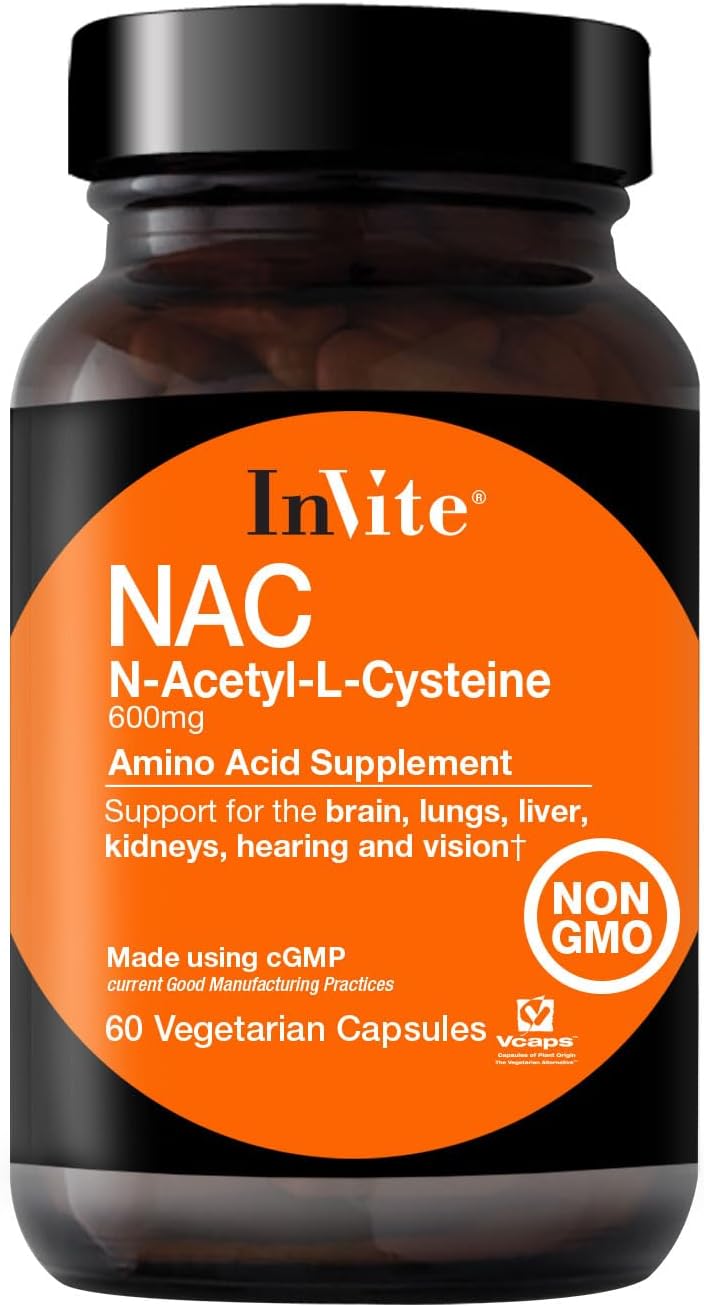 N-Acetyl Cysteine (NAC) Supplement for Liver and Brain Health - L-Cysteine Amino Acid Source - 60 Veg Caps (2-Pack)