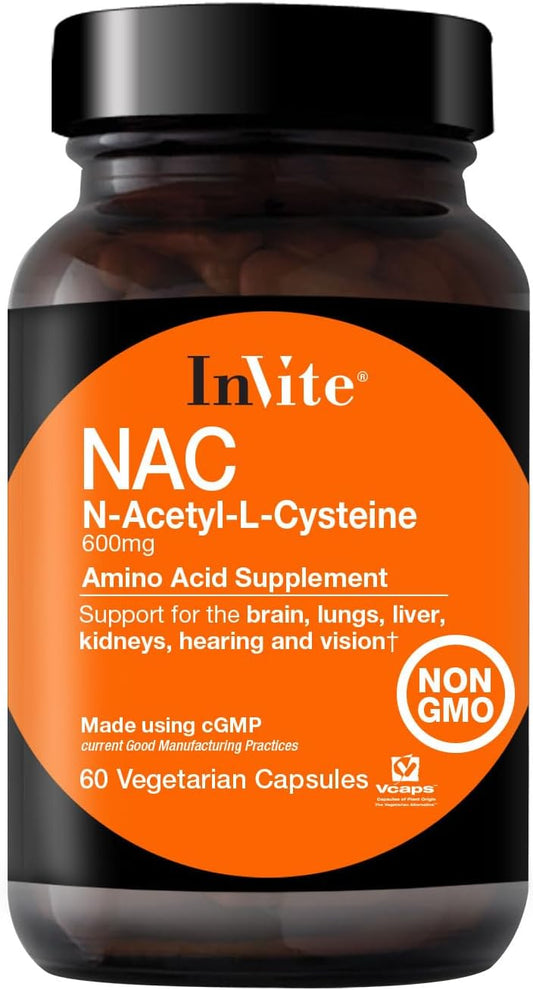 N-Acetyl Cysteine (NAC) Supplement for Liver and Brain Health - L-Cysteine Amino Acid Source - 60 Veg Caps (2-Pack)