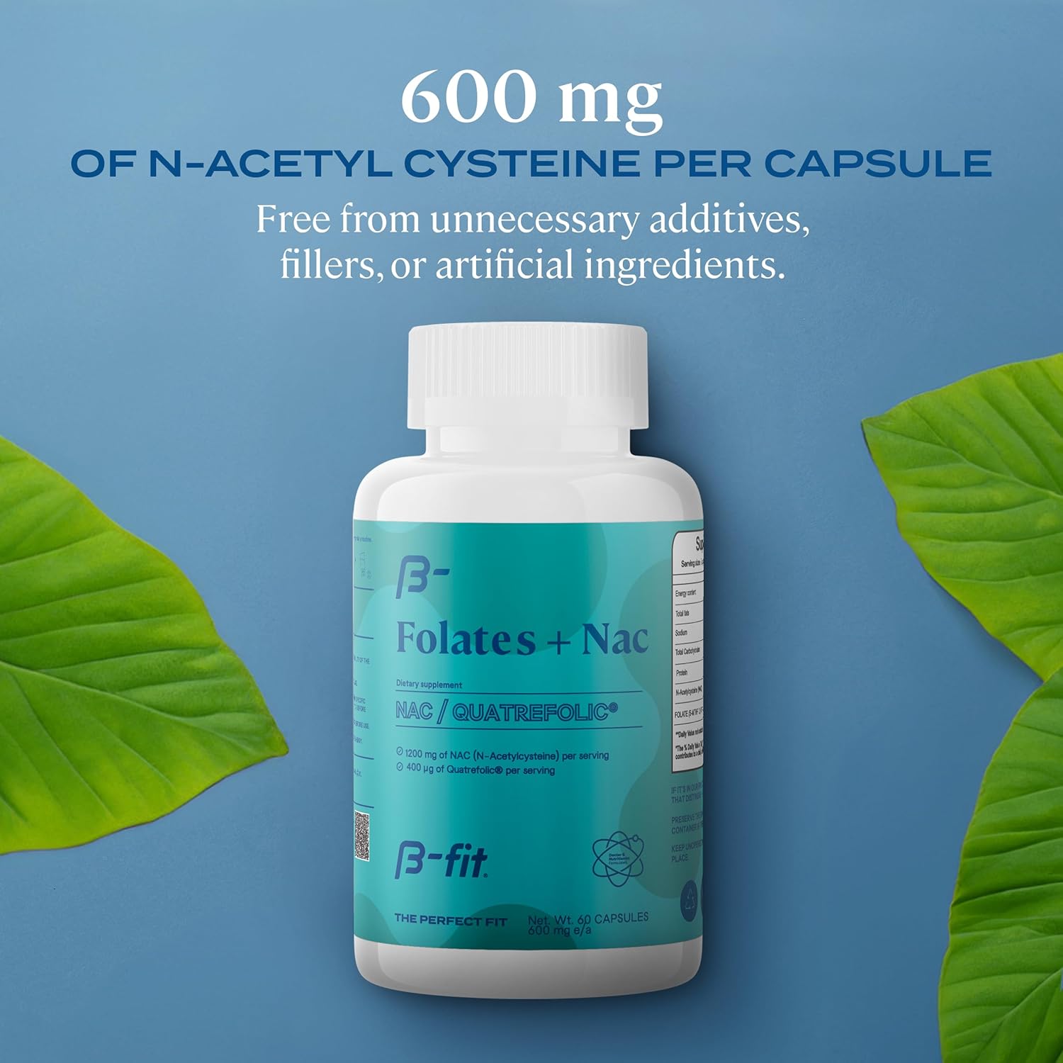 N-Acetyl Cysteine Supplement - 60 Capsules - 600mg - High Bioavailability - Antioxidant & Liver Detox Support - Pure & Additive-Free
