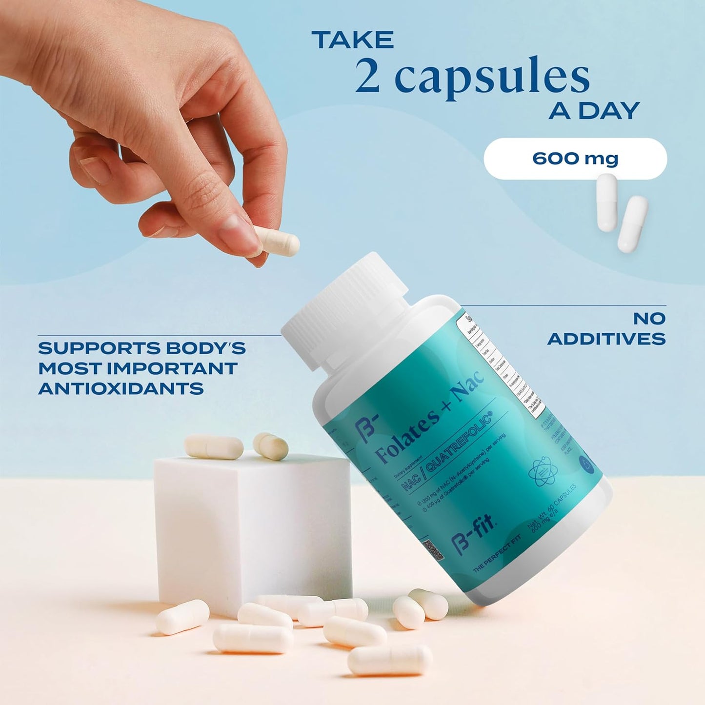 N-Acetyl Cysteine Supplement - 60 Capsules - 600mg - High Bioavailability - Antioxidant & Liver Detox Support - Pure & Additive-Free