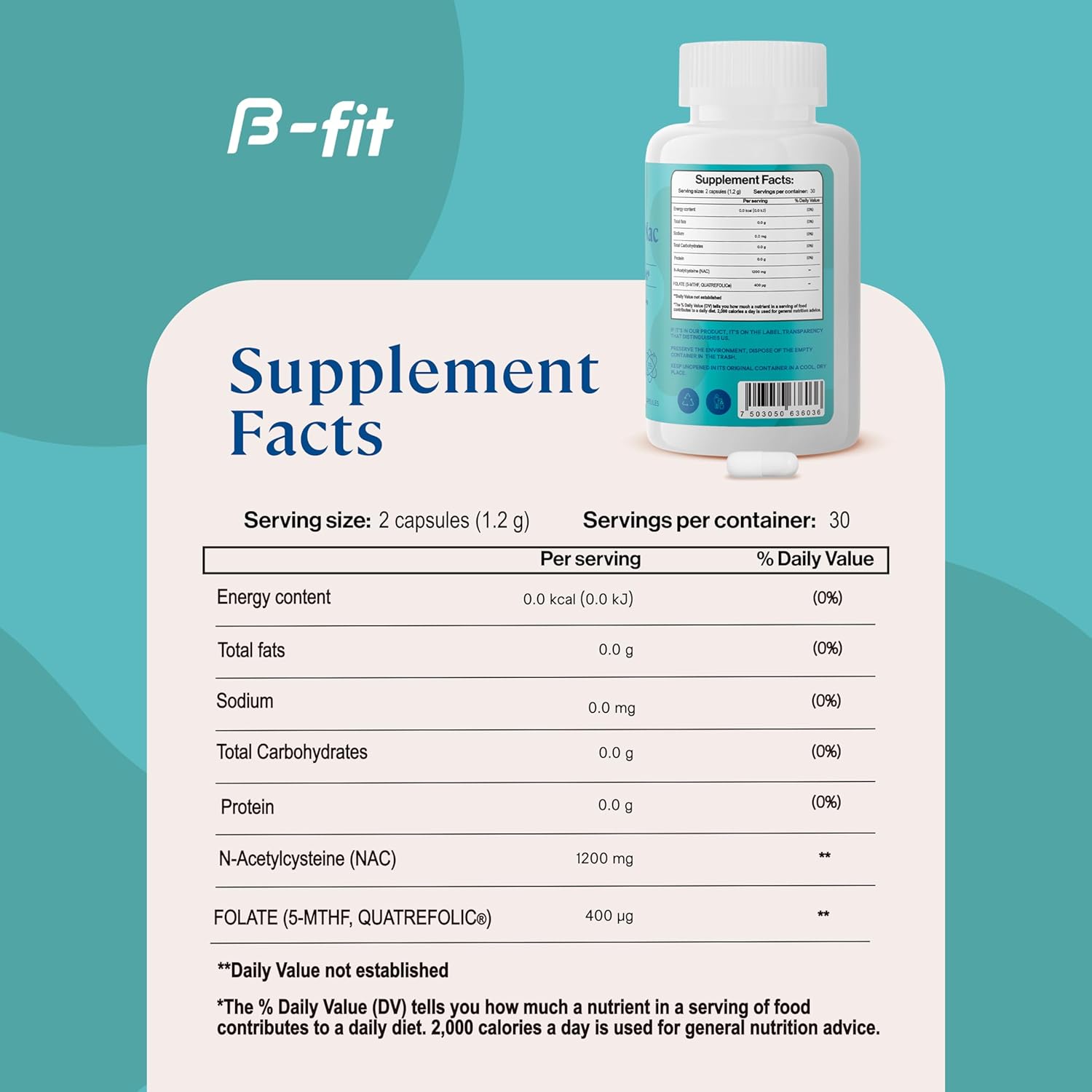 N-Acetyl Cysteine Supplement - 60 Capsules - 600mg - High Bioavailability - Antioxidant & Liver Detox Support - Pure & Additive-Free