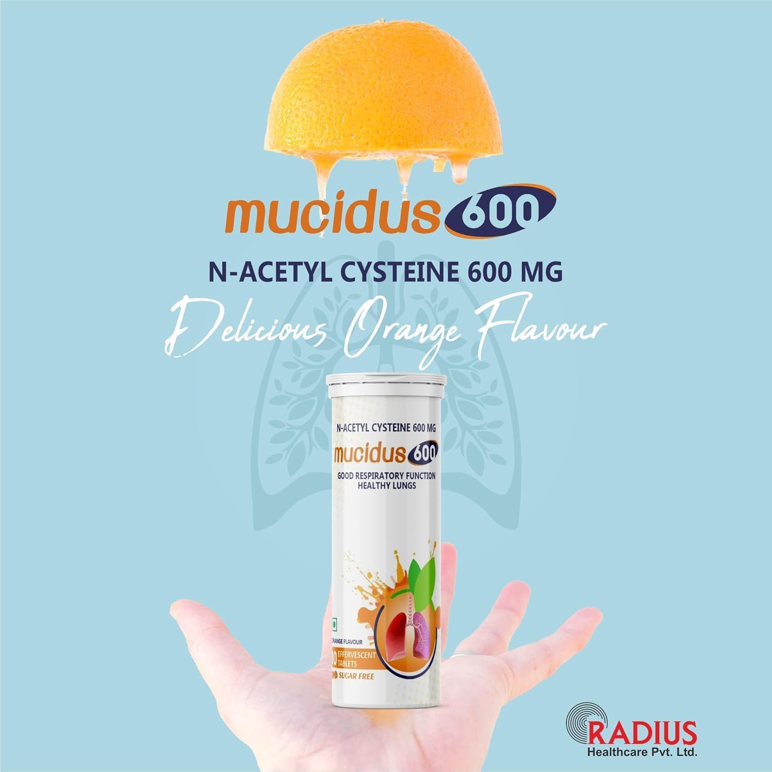 N-Acetylcysteine 600mg Effervescent Tablets for Lung Health, Liver Detox, and Skincare - Antioxidant Supplement for Men & Women - Sugar Free Orange Flavour - Pack of 30 Tabs