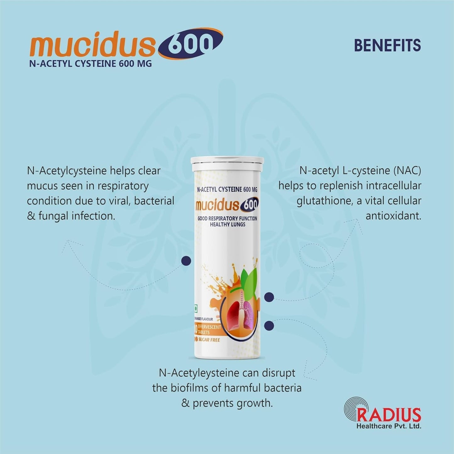 N-Acetylcysteine 600mg Effervescent Tablets for Lung Health, Liver Detox, and Skincare - Antioxidant Supplement for Men & Women - Sugar Free Orange Flavour - Pack of 30 Tabs