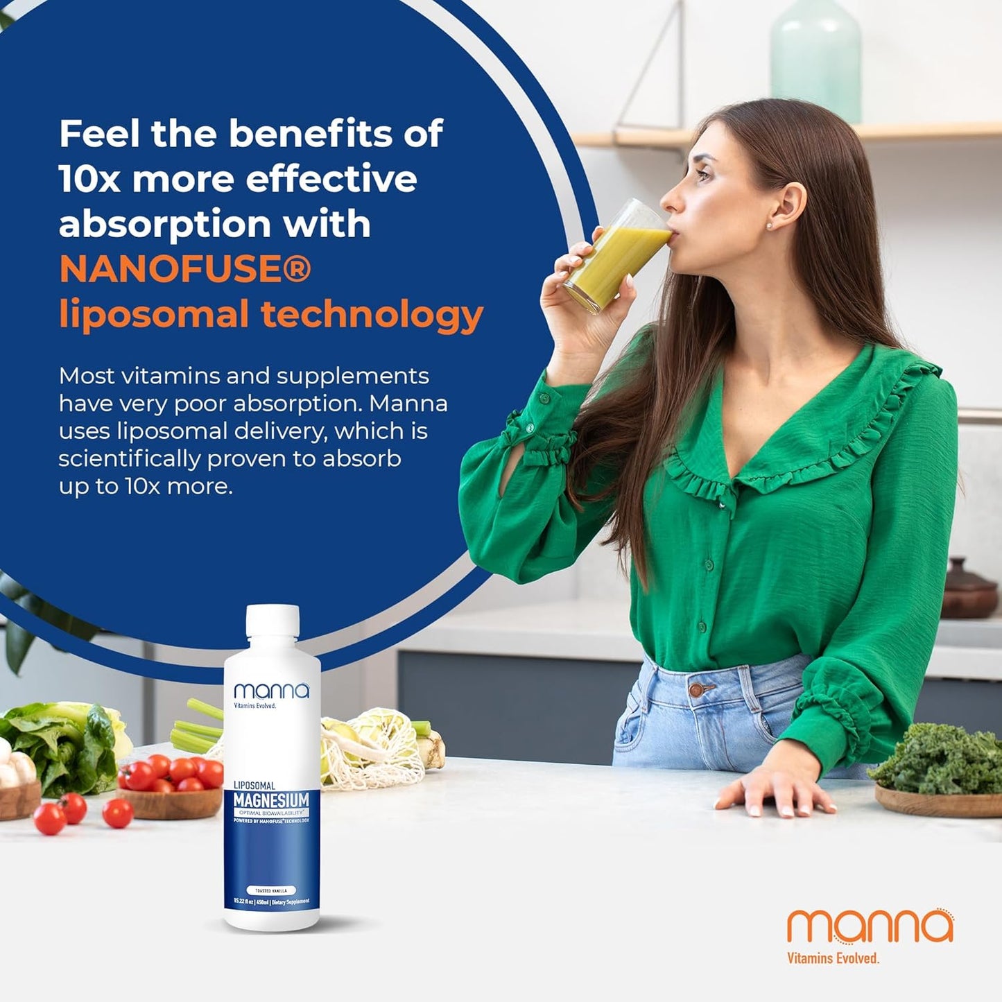 Nanofuse Magnesium Supplement - Enhanced Absorption Liquid Magnesium for Women & Men