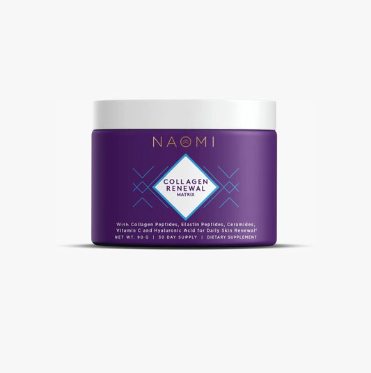 NAOMI Collagen Renewal Matrix Powder with Peptides, Hyaluronic Acid, Vitamin C, Elastin & Ceramides, 90g - 30 Day Supply