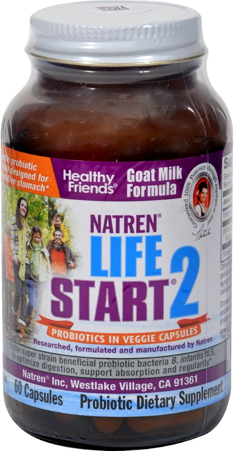Natren Life Start 2 Probiotics - 60 Vegetarian Capsules for Adult Gut Health