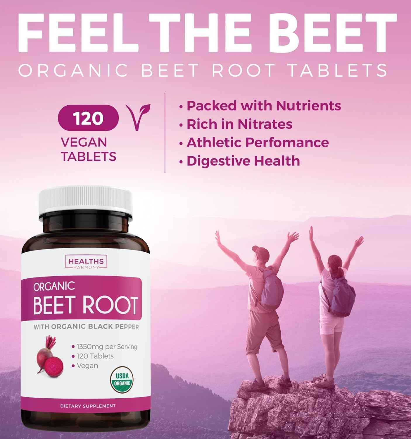 Nattokinase & Beet Root (2-Month Supply) Beet & Flow - Nattokinase 2000 FU Powerful Naturally Fermented Soybeans (60 Caps) & Organic Beet Root Powder Super Antioxidants and Nitrate Supplement