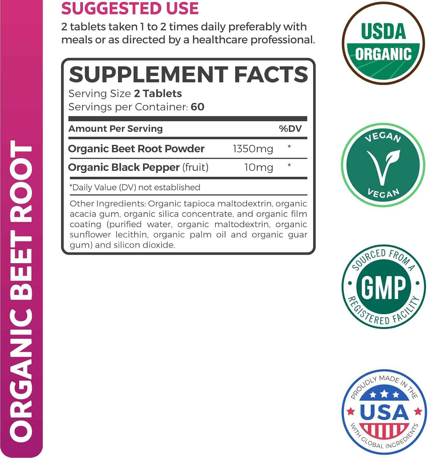 Nattokinase & Beet Root (2-Month Supply) Beet & Flow - Nattokinase 2000 FU Powerful Naturally Fermented Soybeans (60 Caps) & Organic Beet Root Powder Super Antioxidants and Nitrate Supplement