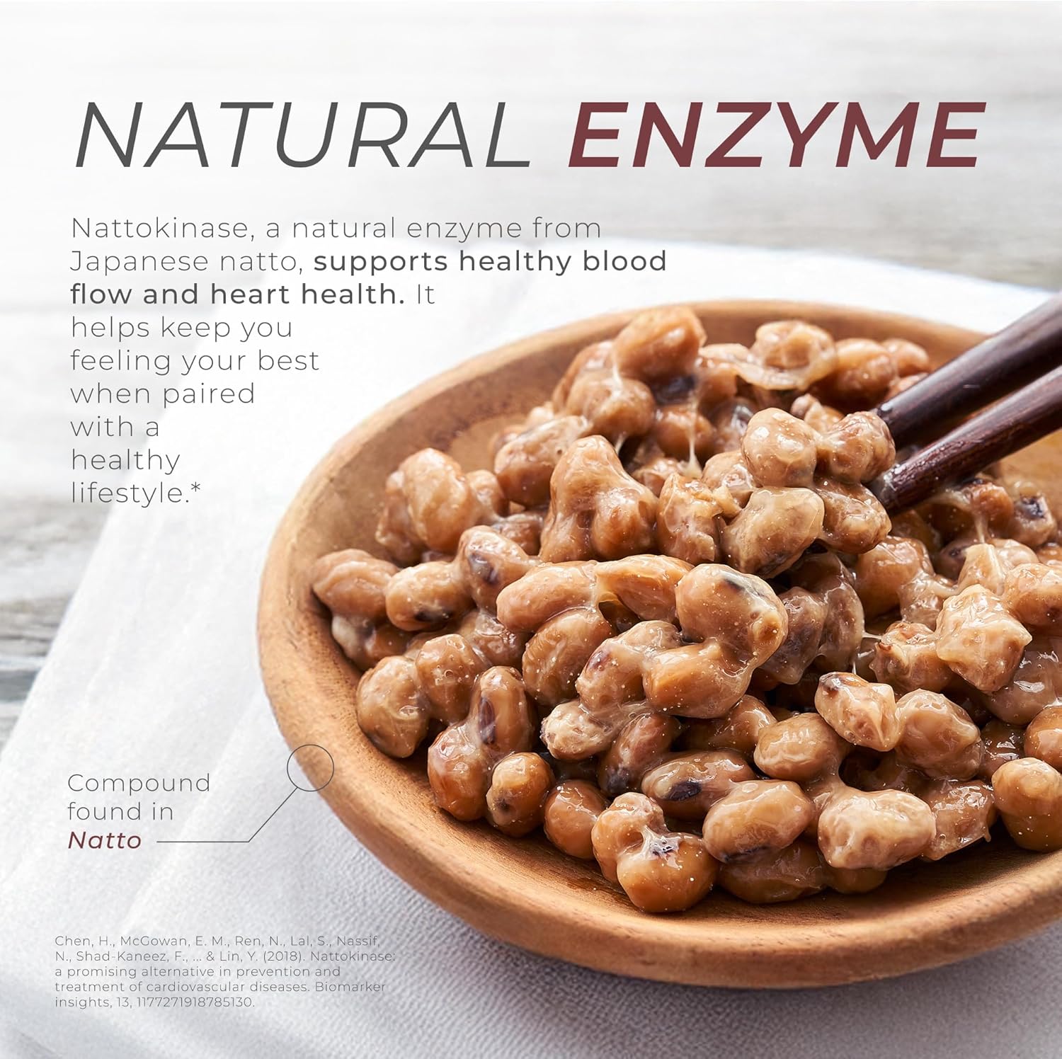 Nattokinase Capsules for Cardiovascular Health | Enzyme for Blood Flow Support | 200mg Per Serving, 12,000mg Total | 120 Capsules