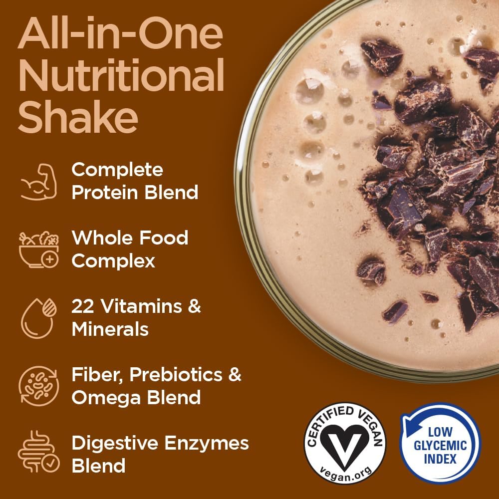 Naturade Vegansmart Plant Based Vegan Protein Powder - Chocolate, 2 Pack, 30 Servings - All-in-One Nutritional Shake Blend, Gluten Free & Non-GMO