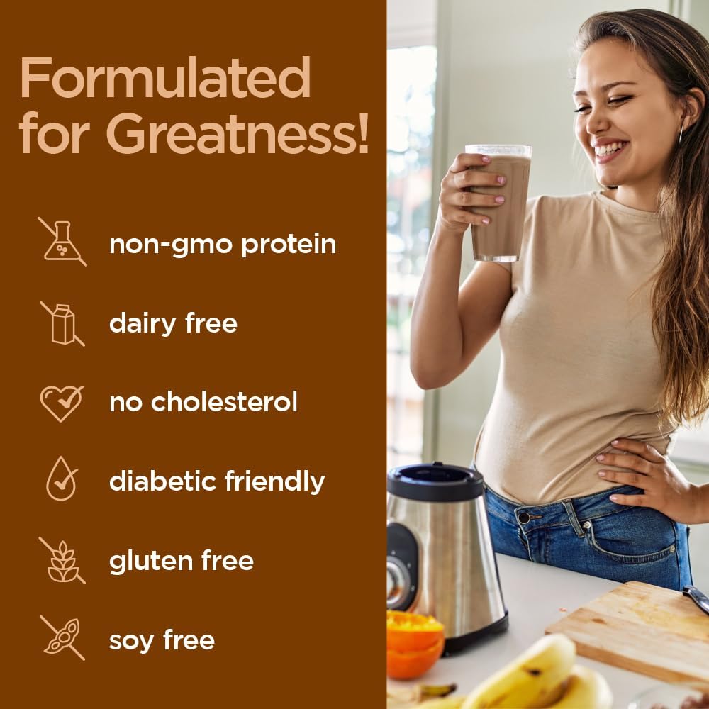 Naturade Vegansmart Plant Based Vegan Protein Powder - Chocolate, 2 Pack, 30 Servings - All-in-One Nutritional Shake Blend, Gluten Free & Non-GMO