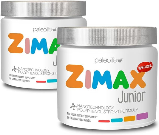 Natural Antioxidant for Kids 4-16 Years, with Vitamin C, Magnesium, Vitamin D3, Curcumin, Ginger & Minerals - Paleolf ZIMAX Junior