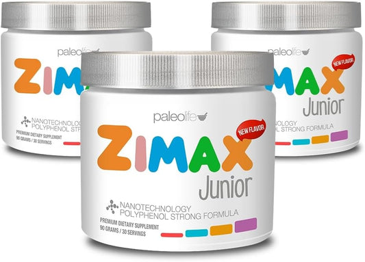 Natural Antioxidant Supplement for Kids 4-16 with Vitamin C, Magnesium, & D3 - Curcumin, Ginger, Minerals - High Absorption Formula - Paleolf ZIMAX Junior