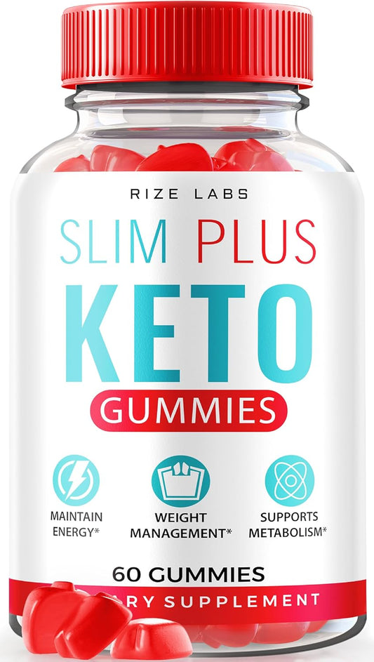 Natural Apple Cider Vinegar Supplement for Advanced  Slimming Formula  - Rize Labs Slim Plus Keto ACV Gummies (60 Gummies)