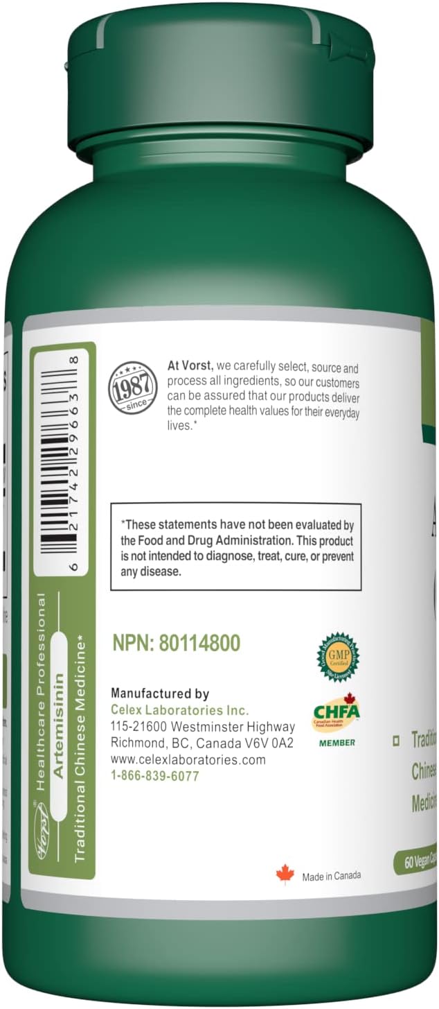 Natural Artemisinin Supplement for Immune System Support - 60 Vegan Capsules | Traditional Chinese Medicine (TCM) Qing Hao Herb