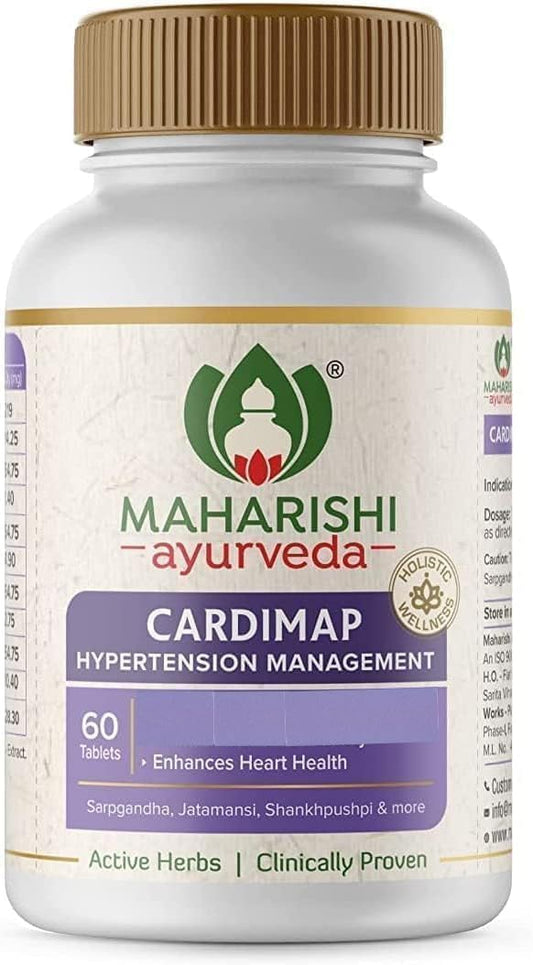 Natural Ayurvedic Cardimap Tablets | Supports Healthy Blood Pressure | Promotes Heart Health | Unique Formula | 30-Day Supply (60 Tablets)