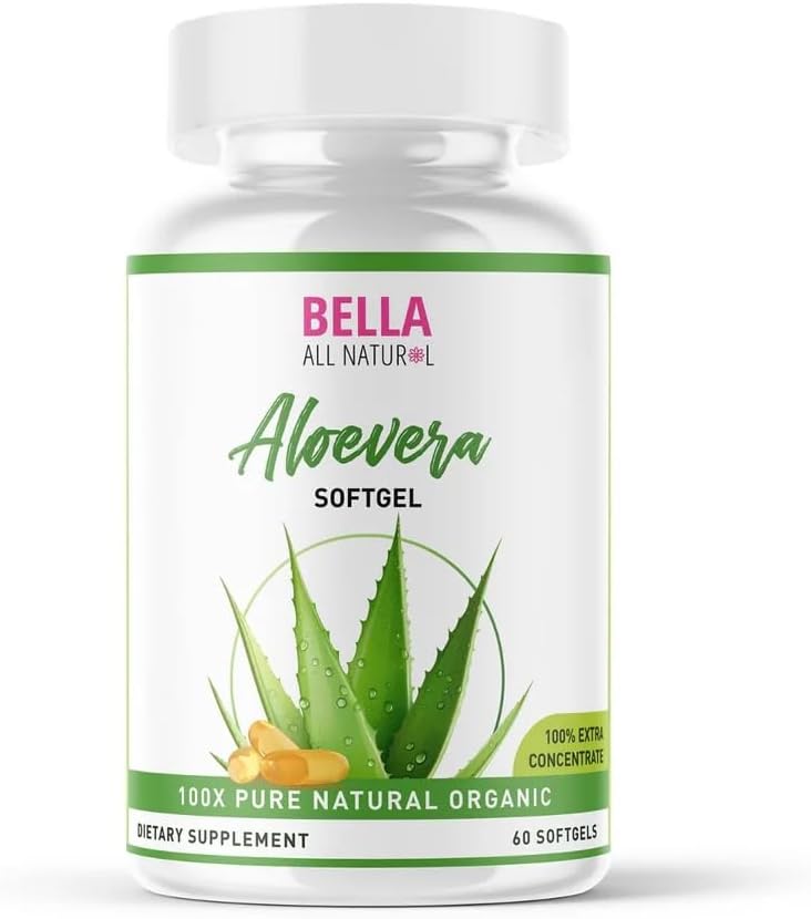Natural Bella Aloe Vera Softgels for Wellness and Skin Care