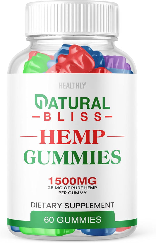 Natural Bliss metabolism booster Gummies - Premium Blend with 25mg metabolism booster per Gummy - 1500mg metabolism booster per Bottle - 60 Gummies