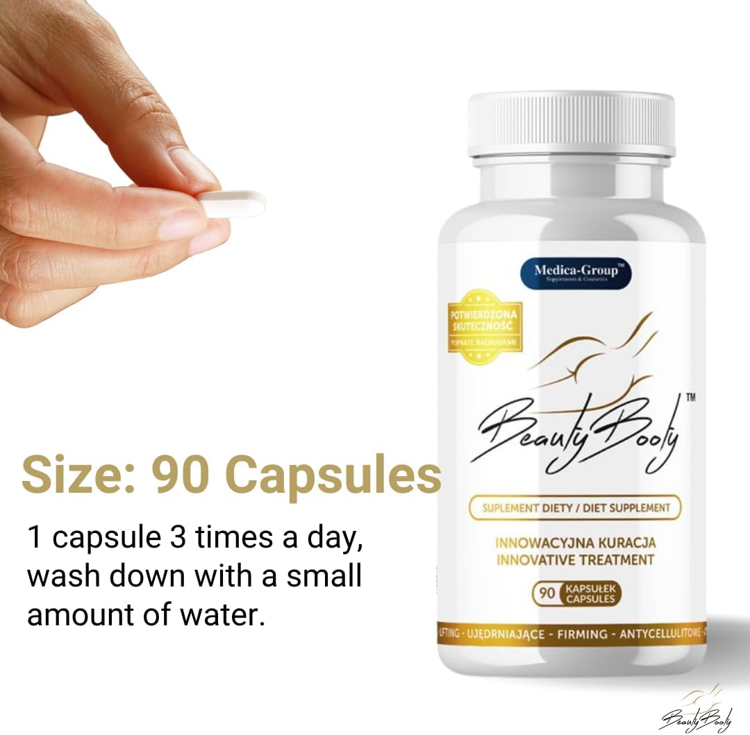 Natural Butt Enhancement Capsules with Trending Bio Ingredients for Firm, Fuller, Cellulite-Free Buttocks - 90 Capsules