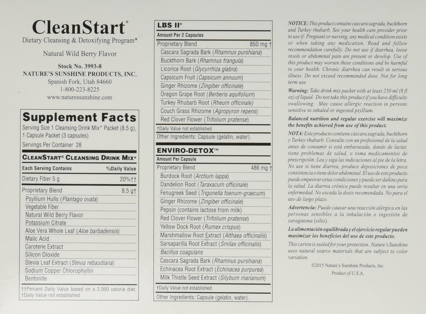 Natural Cleanstart Capsules in Wildberry Flavor, 56 Capsules - NATURE'S SUNSHINE