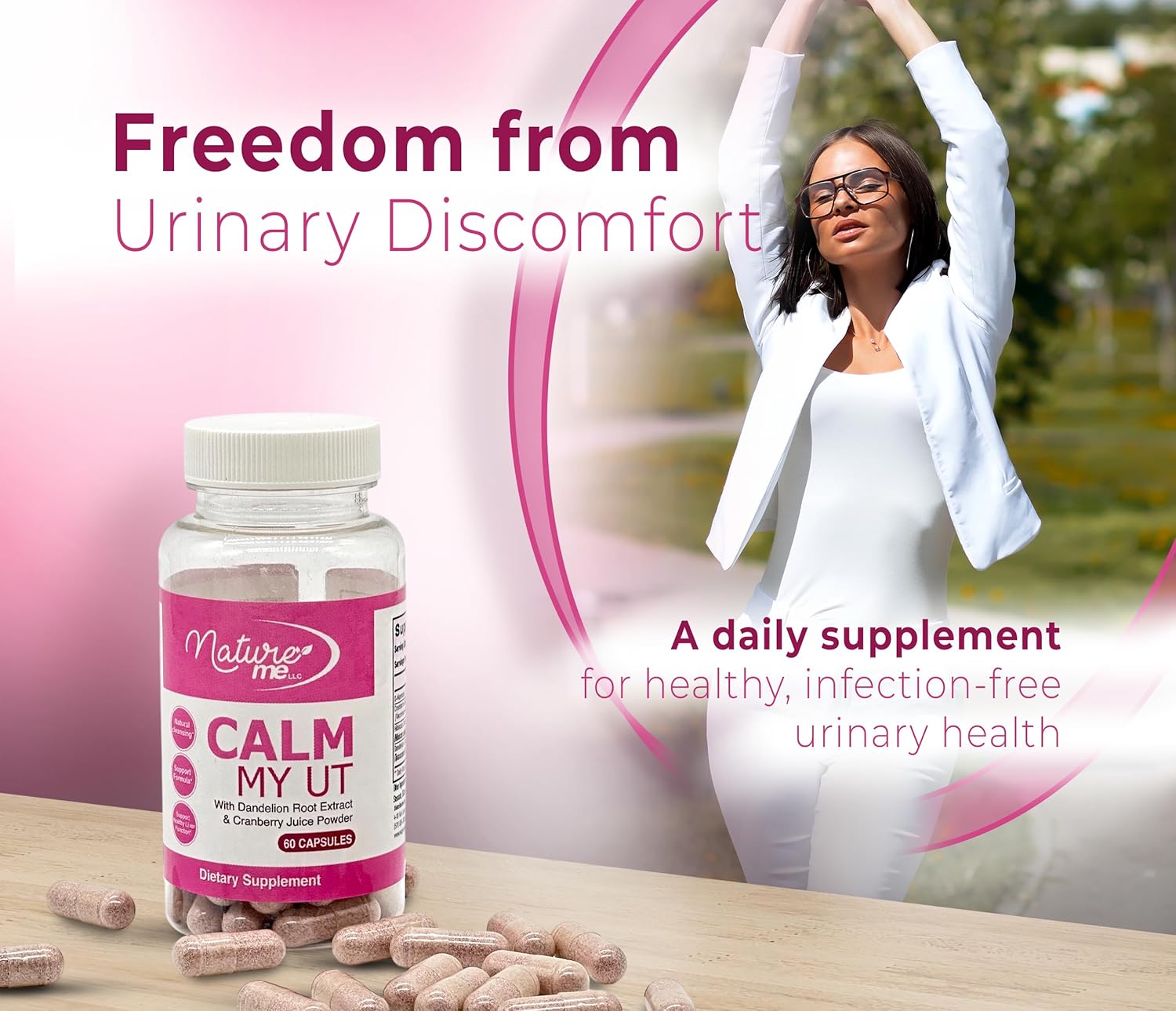 Natural Cranberry Supplement for Women's Urinary Tract Health - 60 Capsules - Supports UT Wellness and Rejuvenation