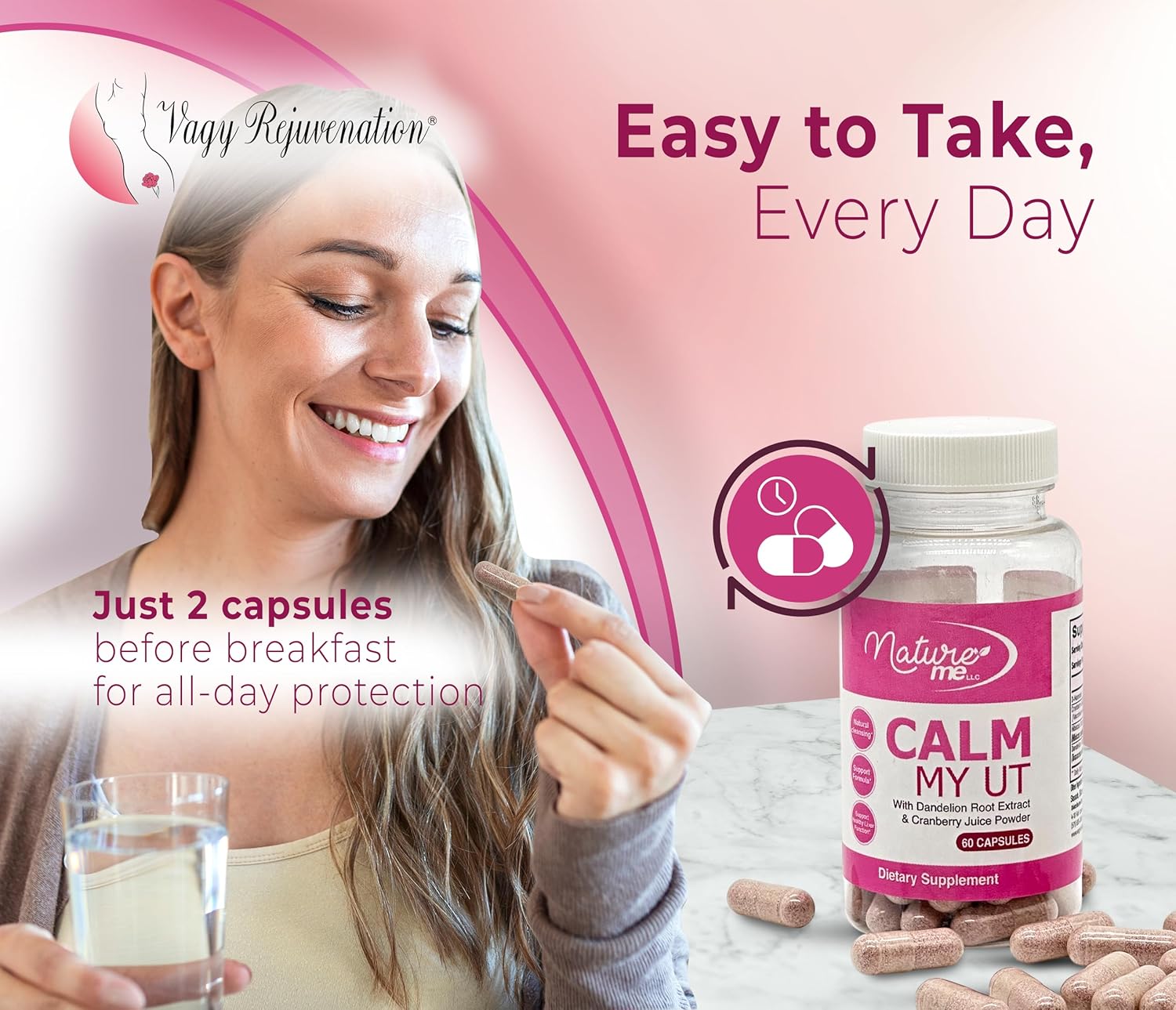 Natural Cranberry Supplement for Women's Urinary Tract Health - 60 Capsules - Supports UT Wellness and Rejuvenation