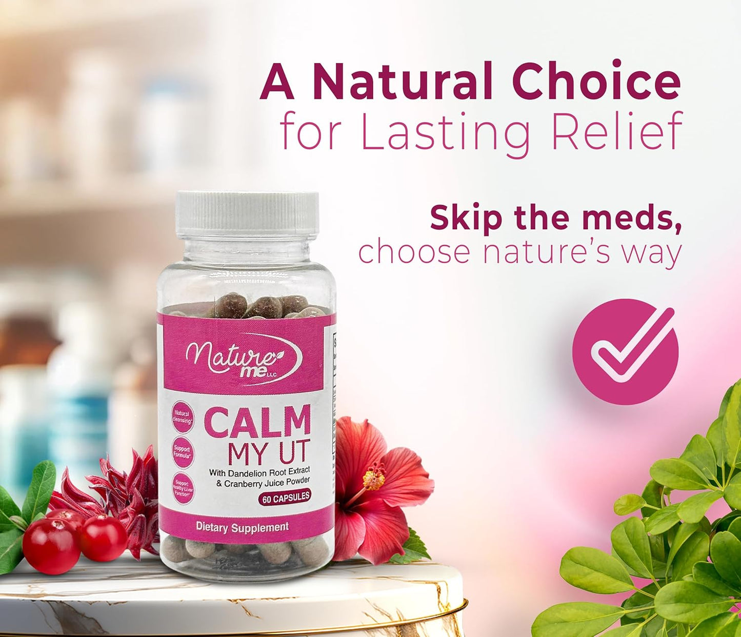 Natural Cranberry Supplement for Women's Urinary Tract Health - 60 Capsules - Supports UT Wellness and Rejuvenation