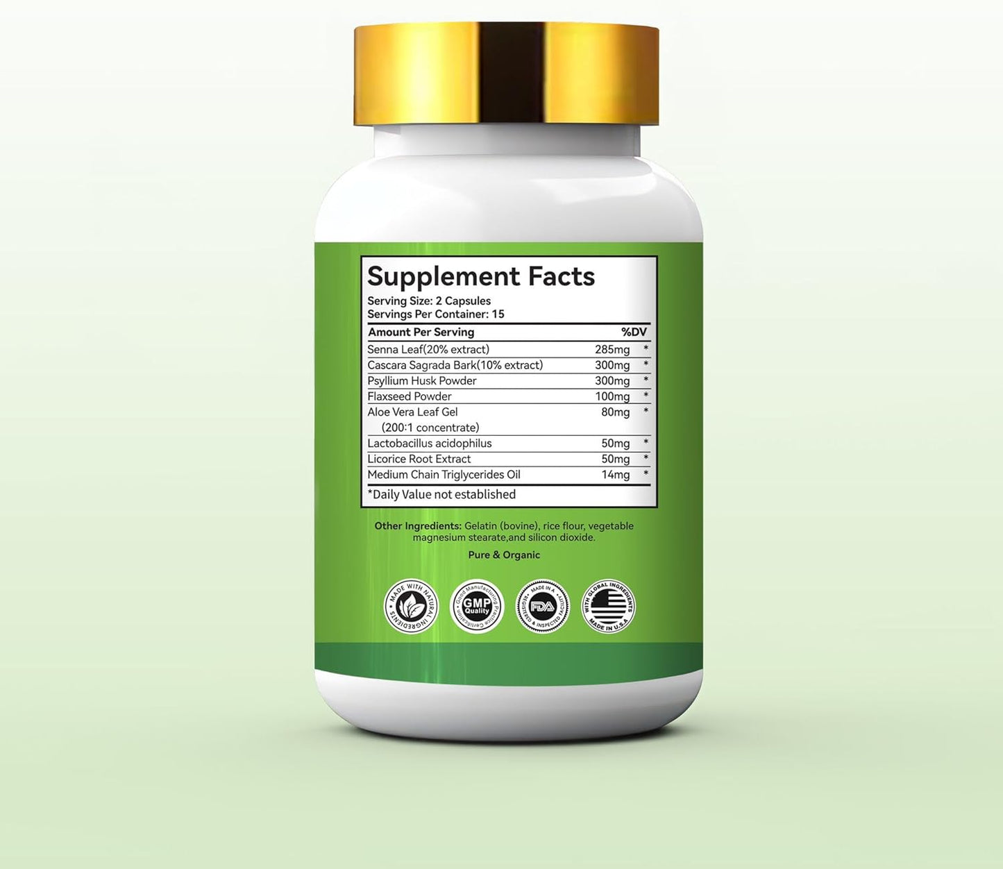 Natural Detox & Digestive Health Softgel Capsules with Ginkgo Biloba & Ginger - 15 Day Gut Cleanse (30 Capsules)