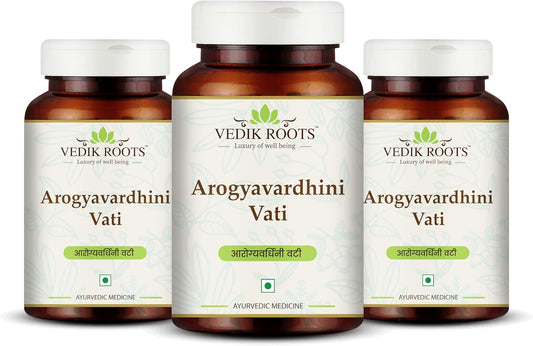 Natural Detox & Liver Support Tablets for Spleen Enlargement - Arogyavardhini Vati | Reduces Bloating & Improves Nutrient Absorption | 120 Tablets (360) by VEDIKROOTS
