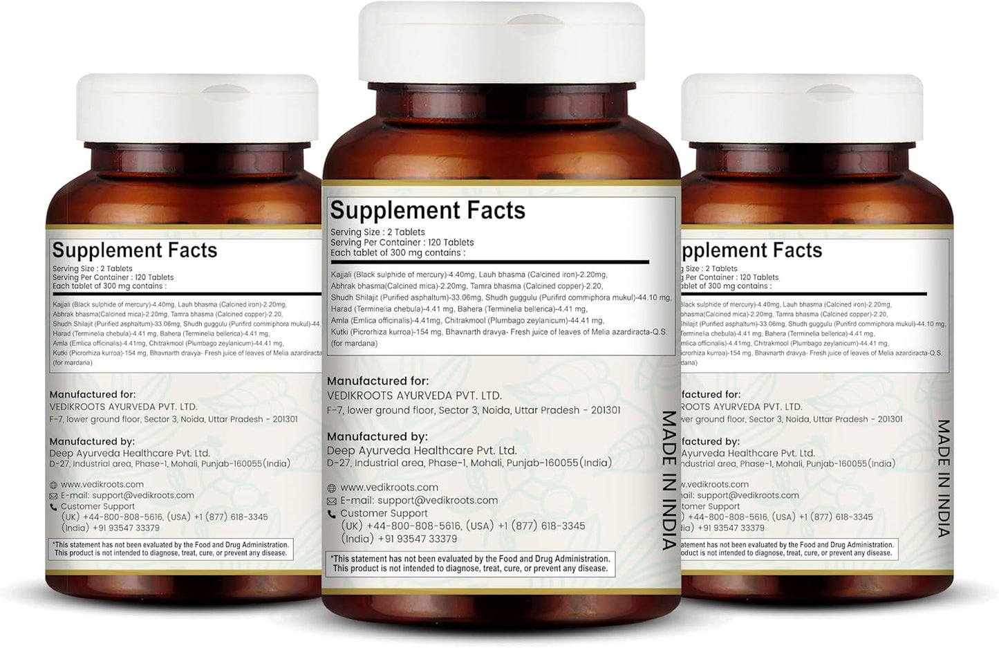 Natural Detox & Liver Support Tablets for Spleen Enlargement - Arogyavardhini Vati | Reduces Bloating & Improves Nutrient Absorption | 120 Tablets (360) by VEDIKROOTS