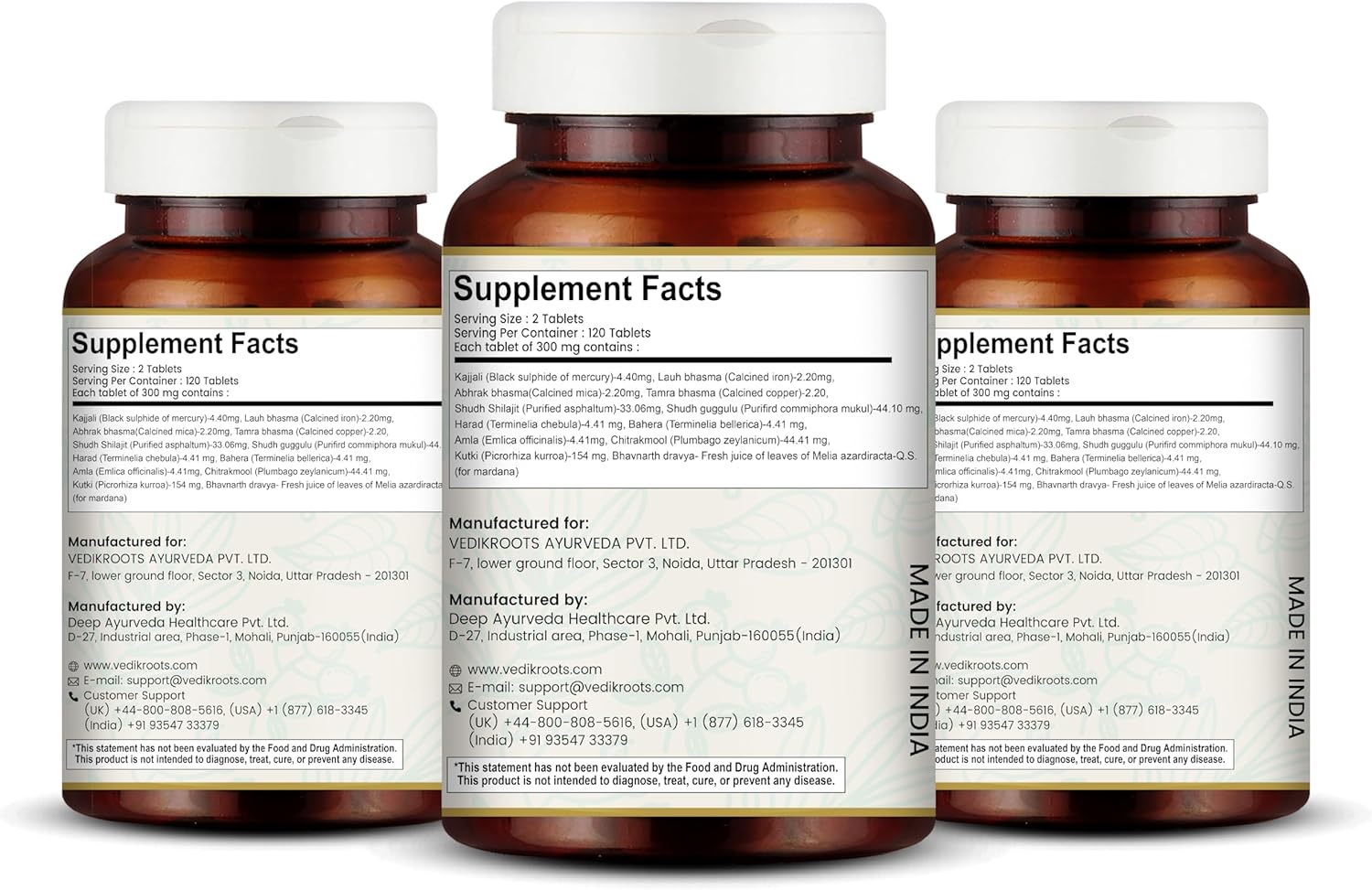 Natural Detox & Liver Support Tablets for Spleen Enlargement - Arogyavardhini Vati | Reduces Bloating & Improves Nutrient Absorption | 120 Tablets (360) by VEDIKROOTS