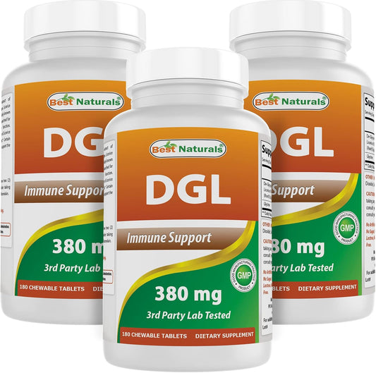 Natural DGL Chewable Tablets - 380 mg - 540 Tablets - Pack of 3