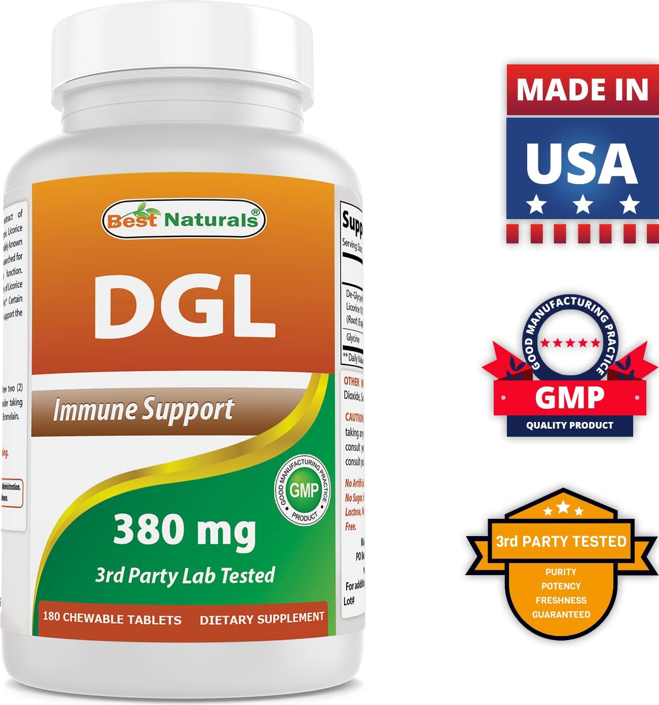 Natural DGL Chewable Tablets - 380 mg - 540 Tablets - Pack of 3