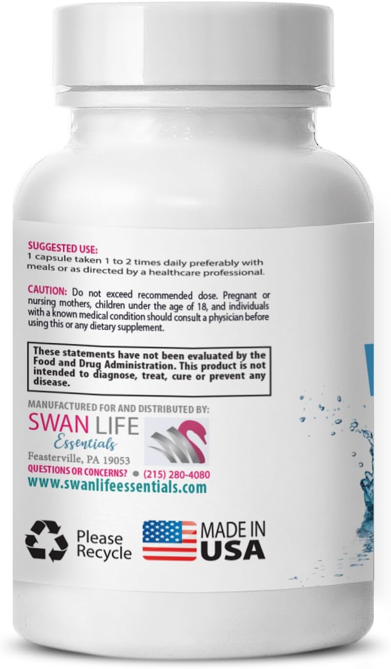 Natural Diuretic Blend Capsules for Fluid Balance and Water Support - SWAN LIFE ESSENTIALS Water Away Supplement - 2 Bottles, 120 Capsules