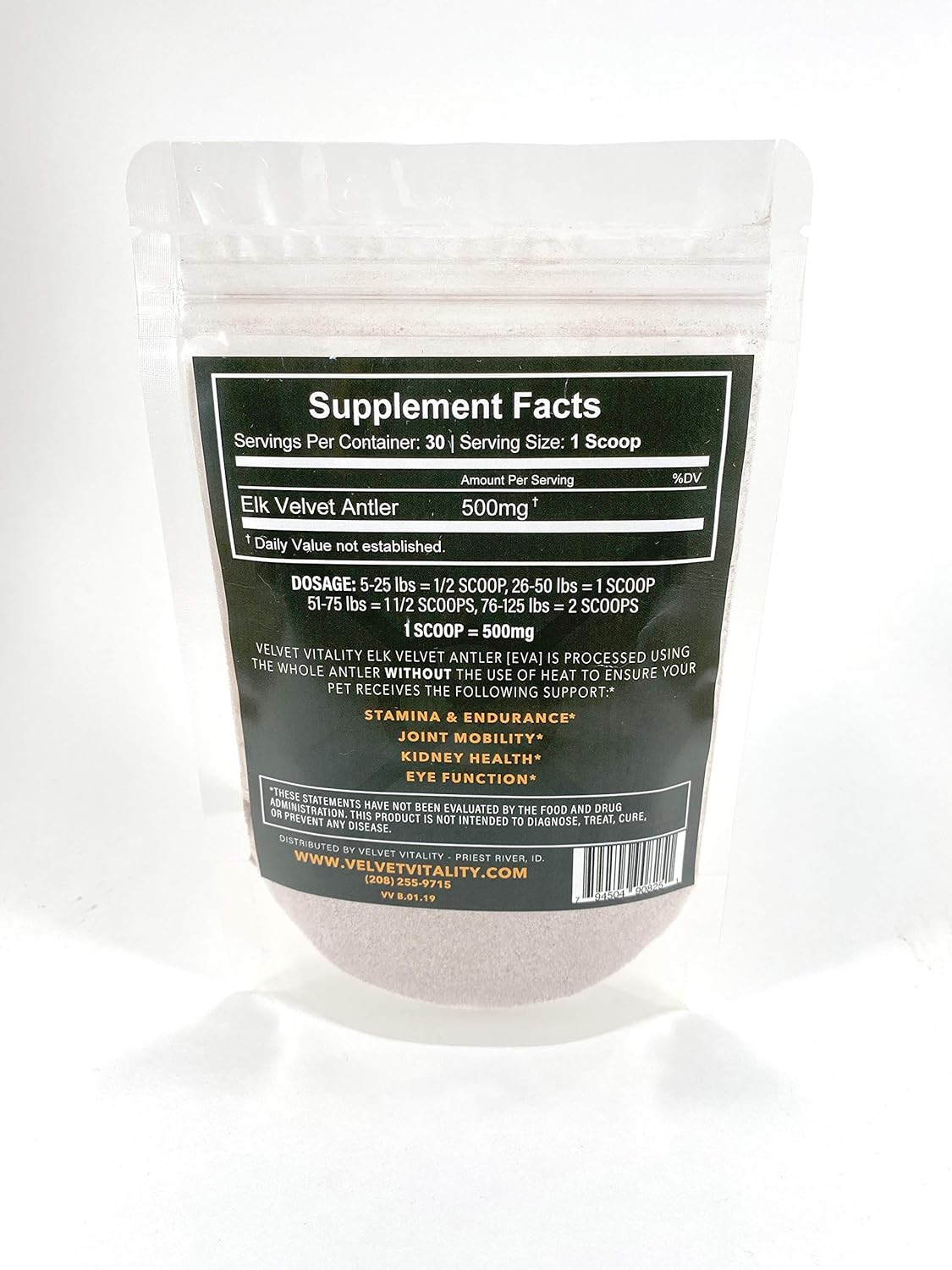 Natural Elk Velvet Antler Powder for Pets - Joint Support and Overall Wellness Booster