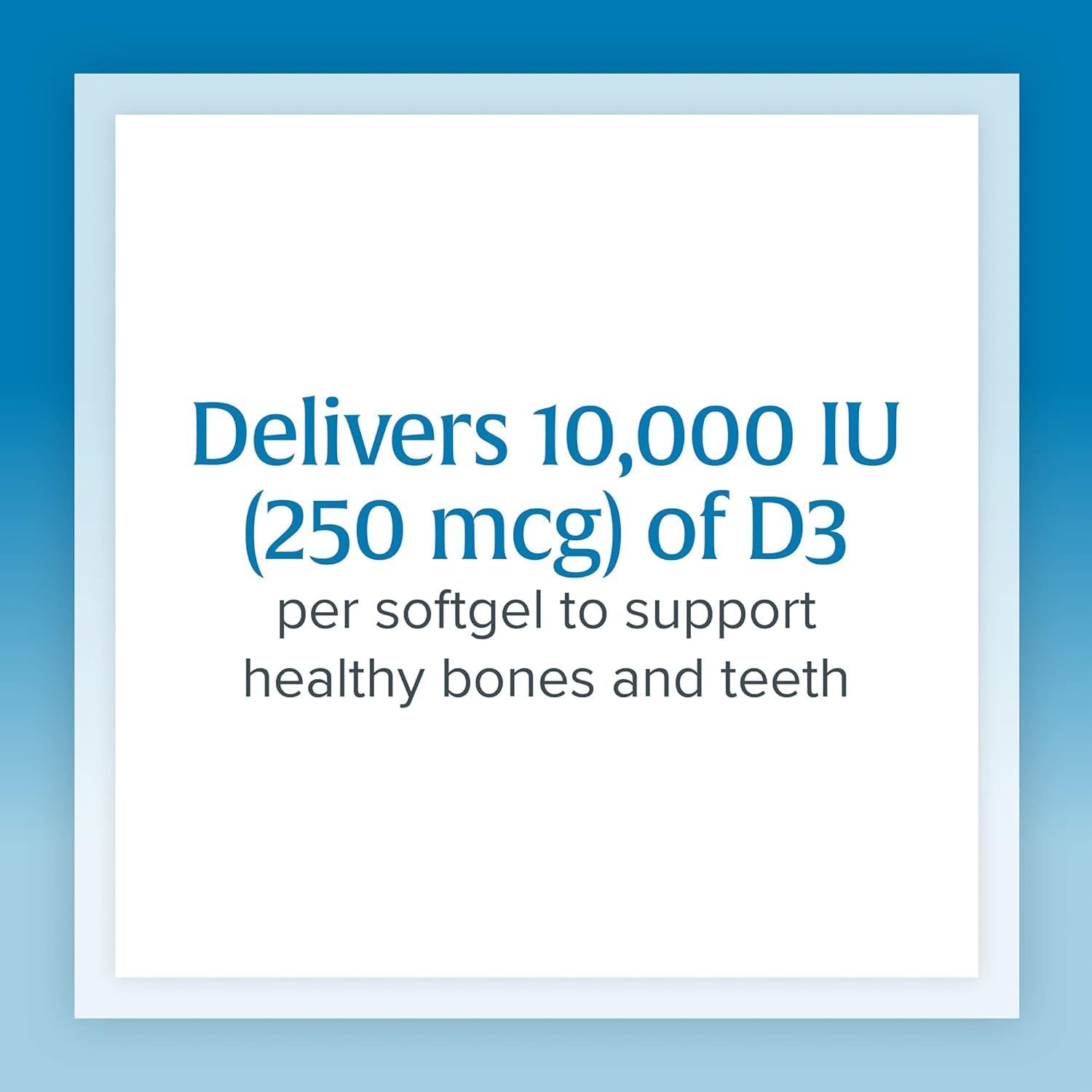 Natural Factors Vitamin D3 10000 IU Softgels for Stronger Bones, Muscles, and Immune Support - 120 Count